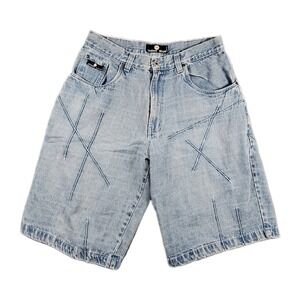 Vintage Urban Edge Y2K Baggy Denim Shorts Men's 36 Blue Skater Loose Fit 90s 13"